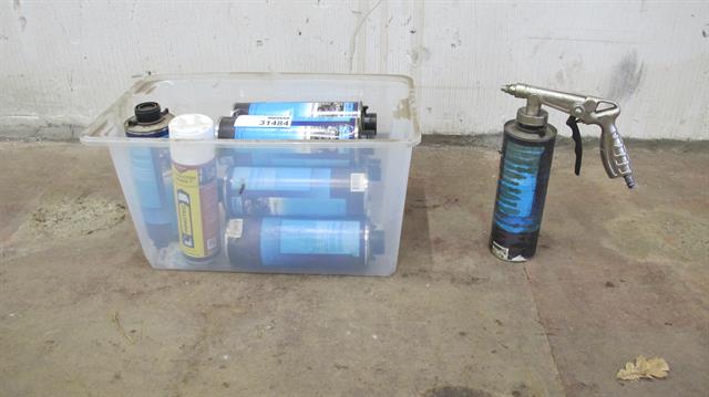 Werkplaats toebehoren pneumatische spuit met reinigingsmiddel